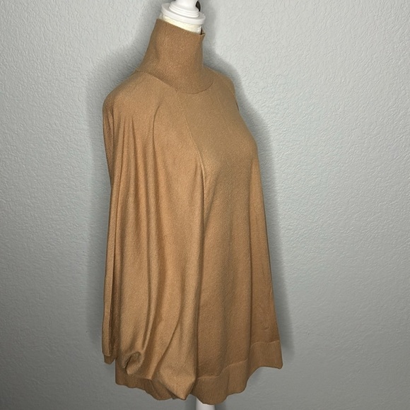 Joan Vass Oversized Camel Dolman Sleeve Mock Neck Sweater Small - Picture 7 of 10